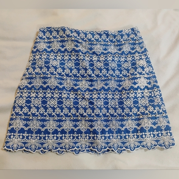 LOFT Dresses & Skirts - LOFT Blue and White Mini Skirt